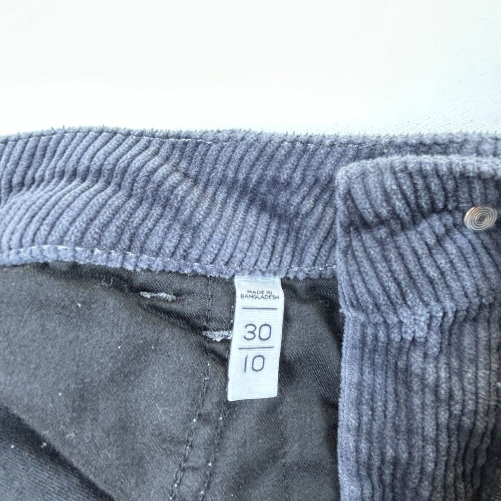 LOFT Blue Grey Corduroy Straight Leg Raw Hem Cropped Pants Womens Size 10/ 30" - Picture 7 of 14